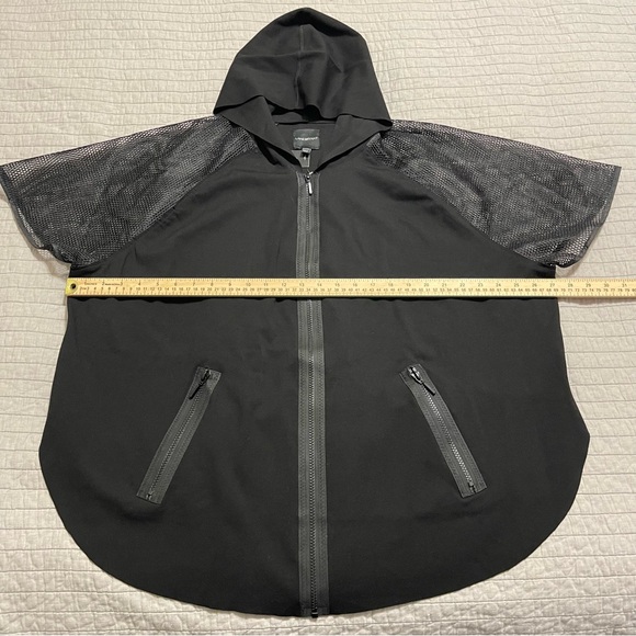 Lane Bryant Black Hooded Full Zip Jacket with Mesh Short Sleeve Size 22/24 - Picture 4 of 9